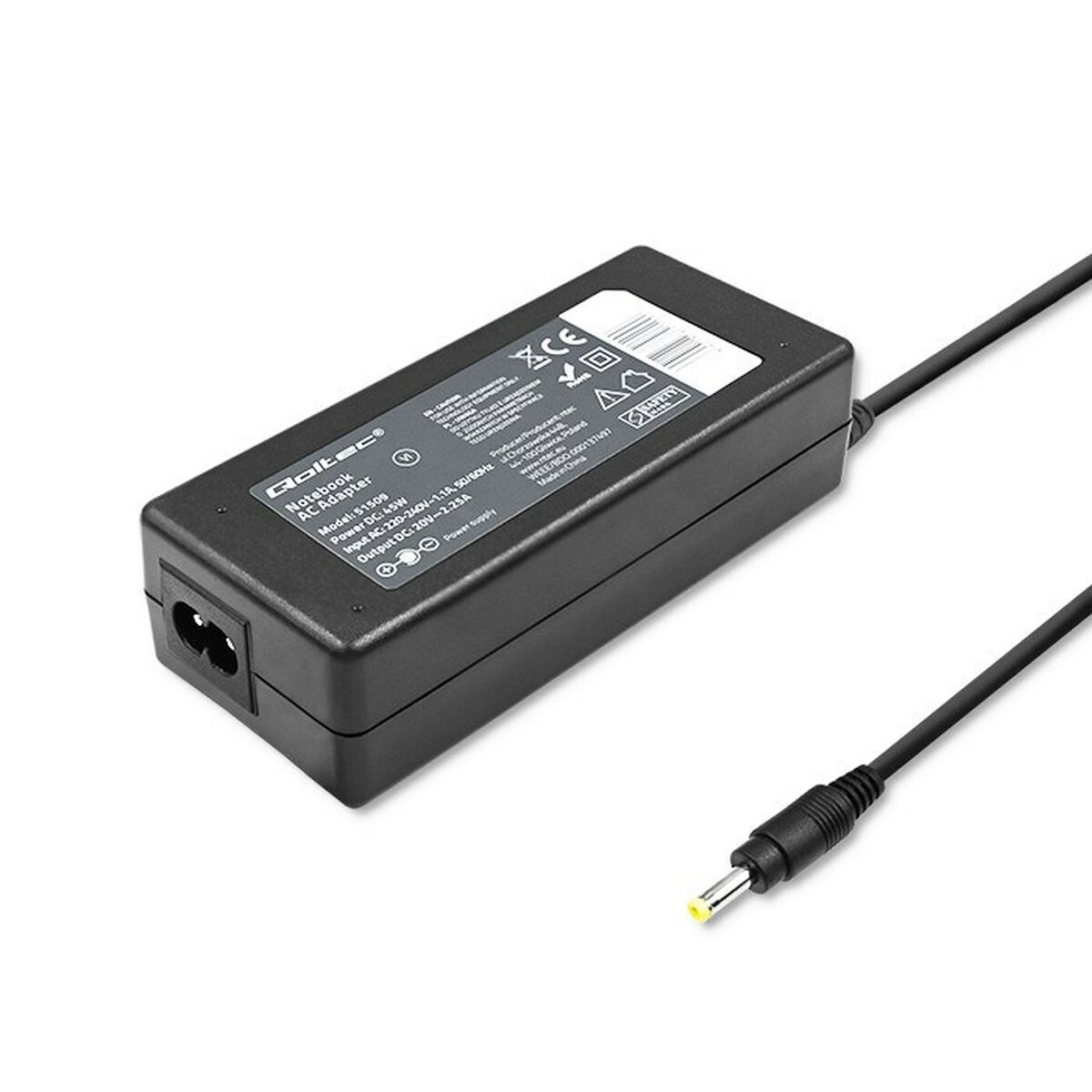Afbeeldingen van Laptop Charger Qoltec 51509.45W 45 W