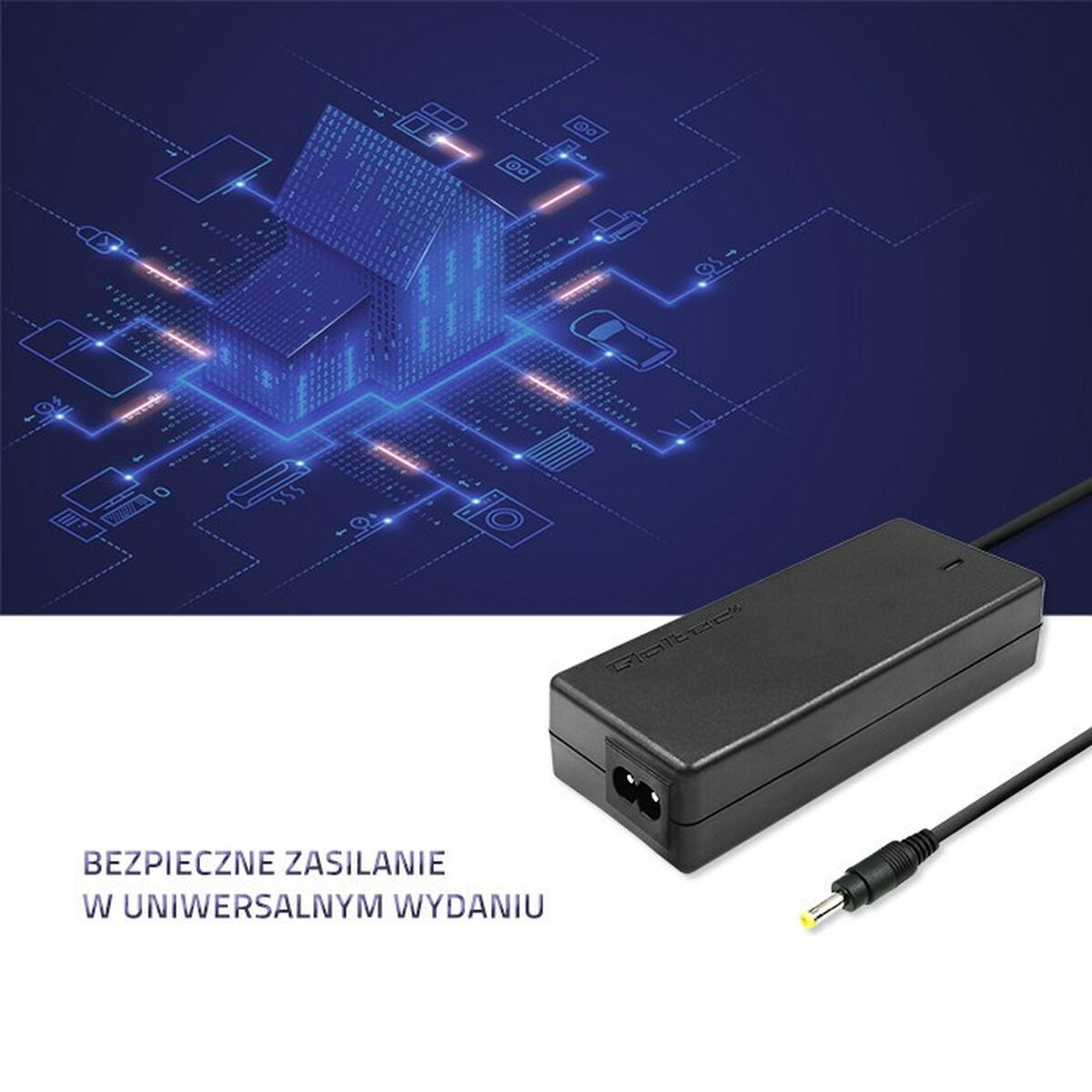 Afbeeldingen van Laptop Charger Qoltec 51509.45W 45 W