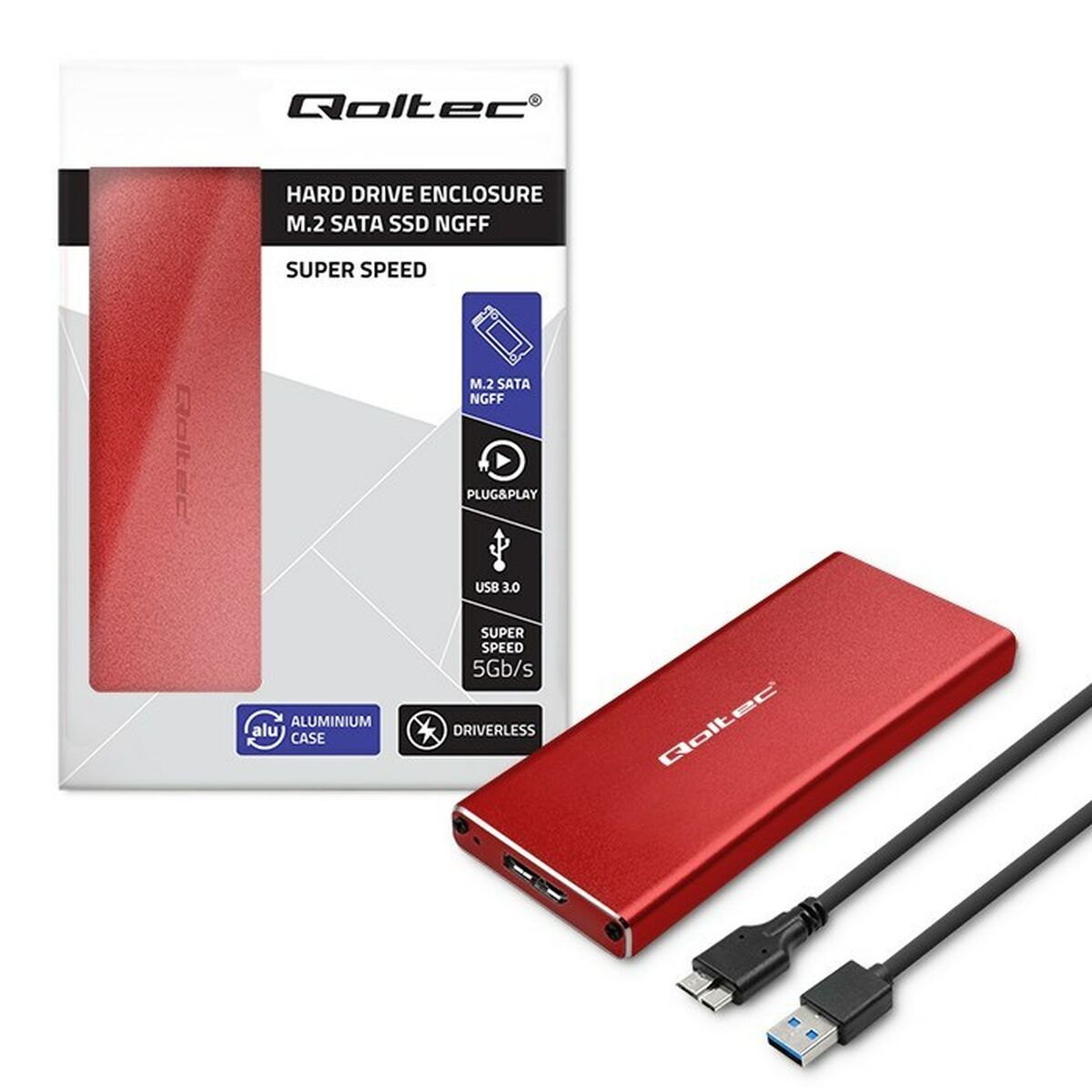 Afbeeldingen van External Box Qoltec 51831 Red