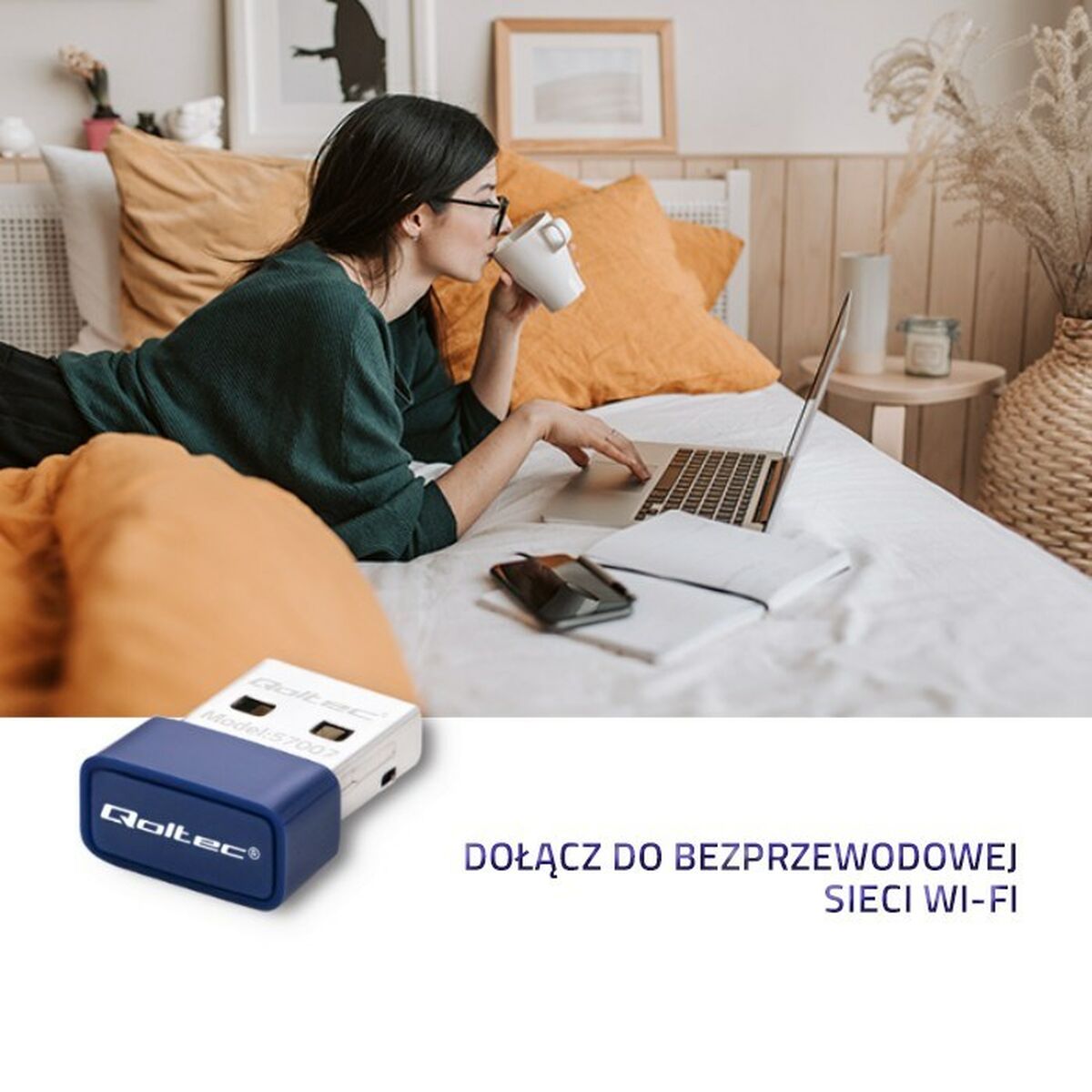 Afbeeldingen van Network Adaptor Qoltec 57007
