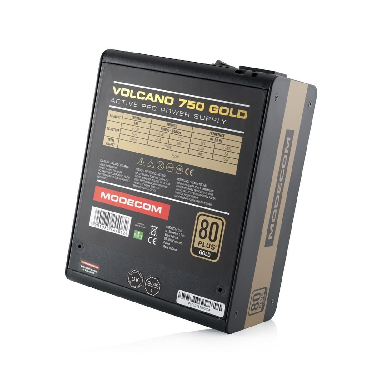 Afbeeldingen van Power supply Modecom ZAS-MC90-SM-750-ATX-VOLCANO-GOLD ATX 750 W 80 Plus Gold