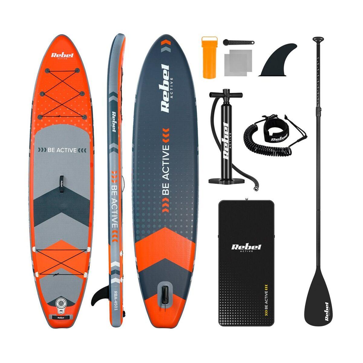 Φουσκωτή Κυματοσανίδα Paddle Surf με Αξεσουάρ Rebel RBA-4500-OR