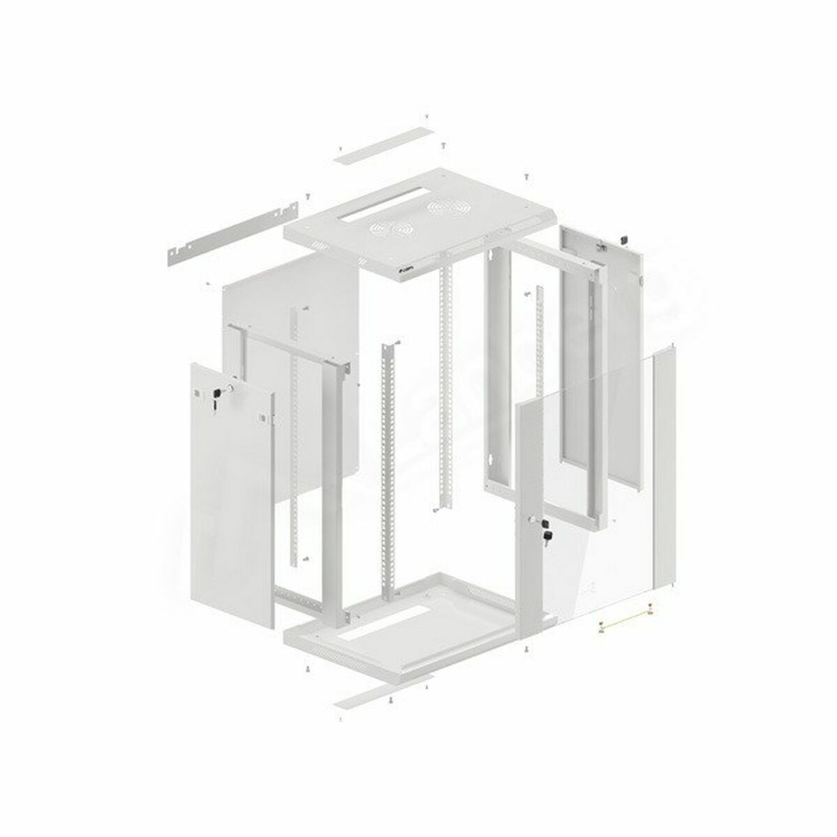 Afbeeldingen van Wall-mounted Rack Cabinet Lanberg WF01-6415-10S