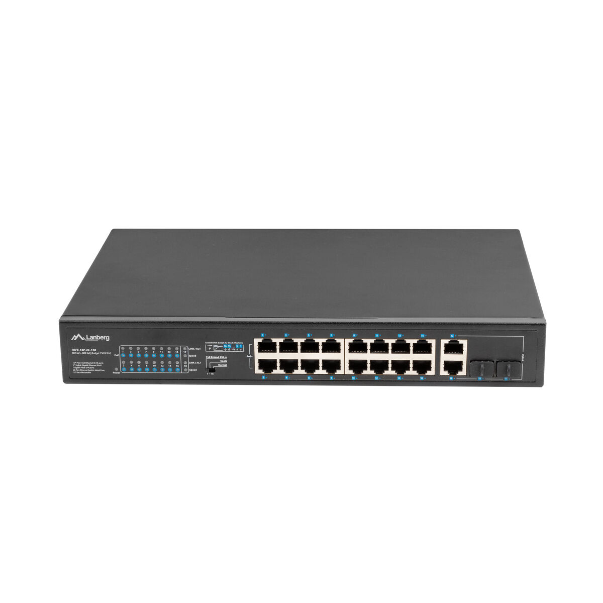 Afbeeldingen van Switch Lanberg RSFE-16P-2C-150 16 x POE