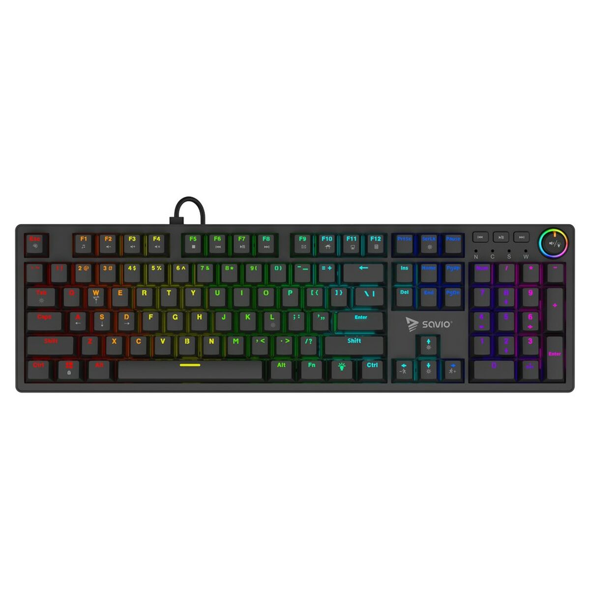 Afbeeldingen van Keyboard Savio STYX Outemu Red Black Multicolour QWERTY