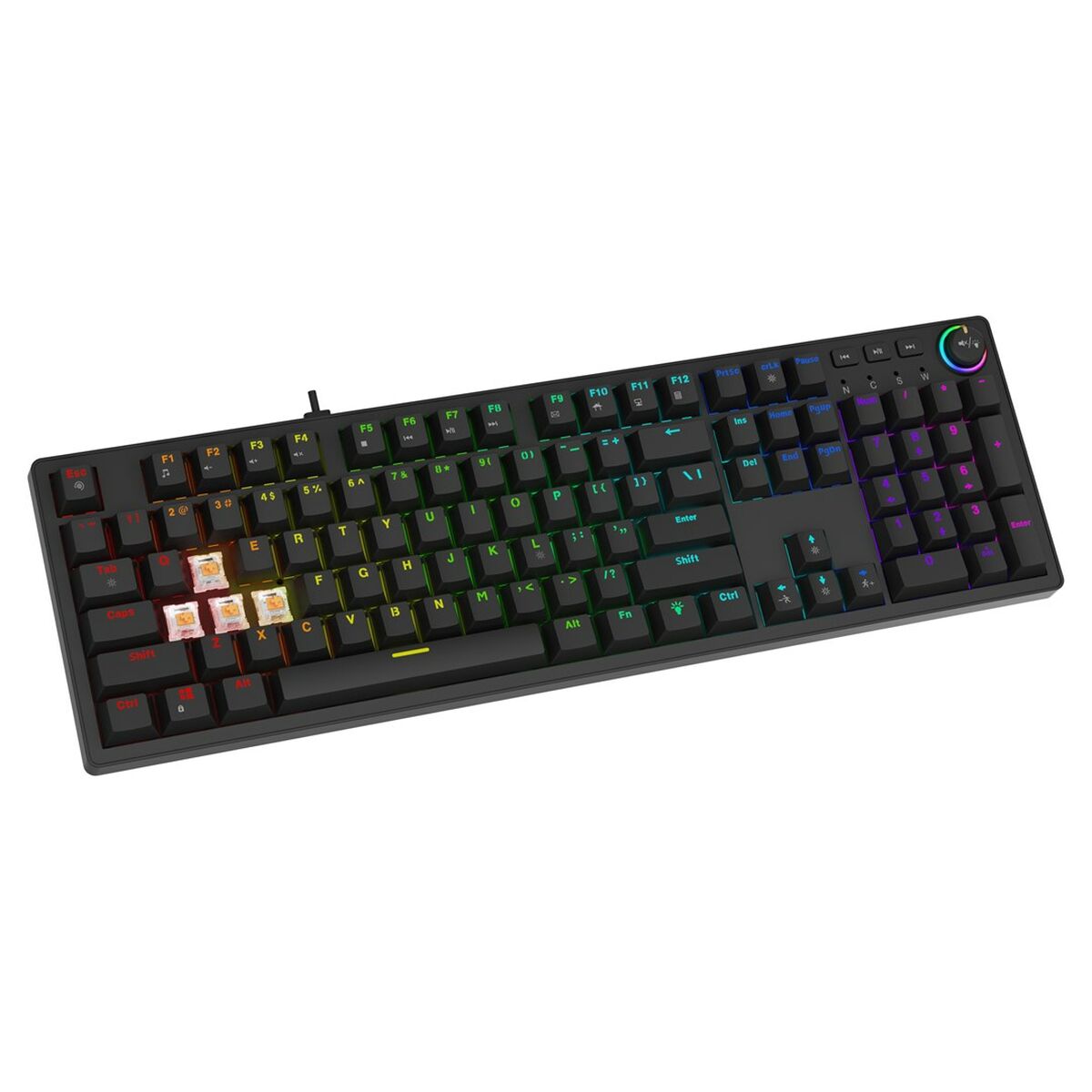 Afbeeldingen van Keyboard Savio STYX BROWN Black Multicolour Qwerty US QZERTY