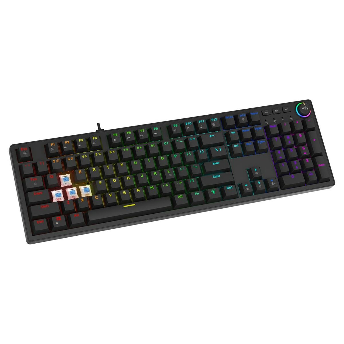 Afbeeldingen van Keyboard Savio STYX PEACH SILENT Black Multicolour QWERTY