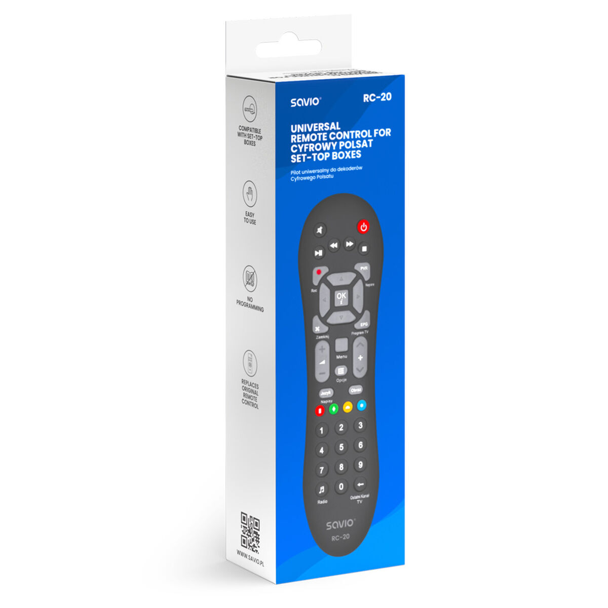 Afbeeldingen van Universal Remote Control Savio RC-20 Black