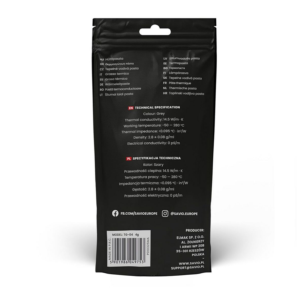 Afbeeldingen van Thermal Paste Savio TG-04 4G