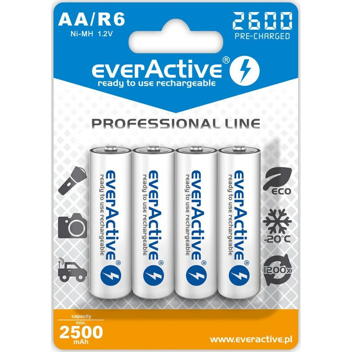 Piles Rechargeables EverActive EVHRL6-2600 2500 mAh 1,2 V