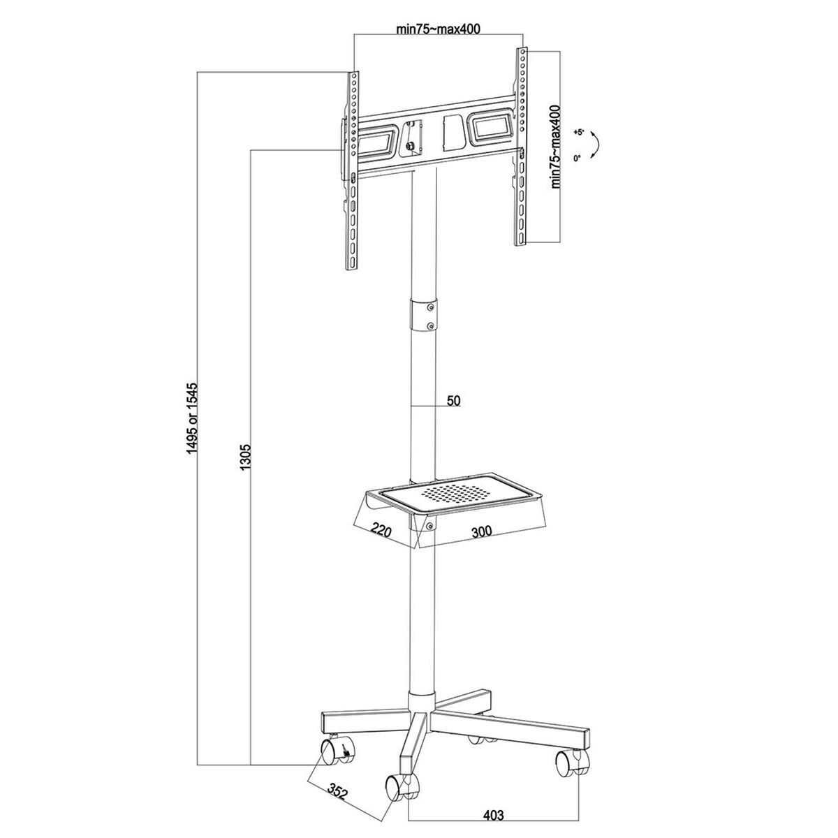 Image secondaire de Support TV sur sol avec roues MacLean MC-949 32