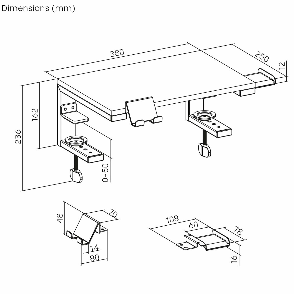 Afbeeldingen van Screen Table Support Ergo Office ER-303 B