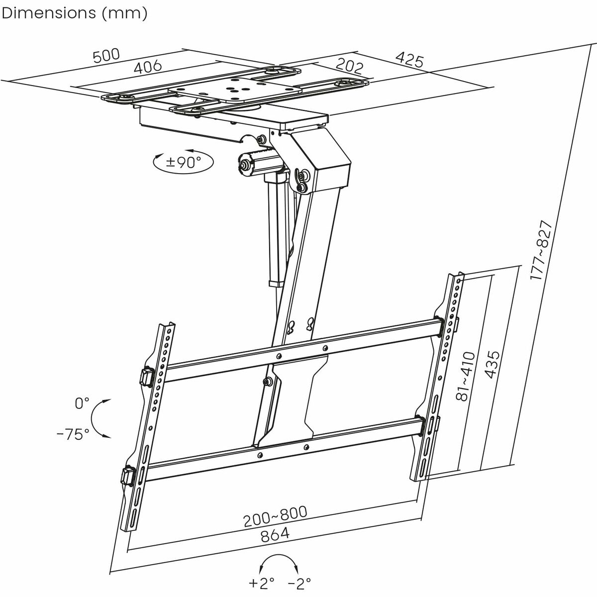 Afbeeldingen van Screen Table Support MacLean MC-109 T 86" 43"