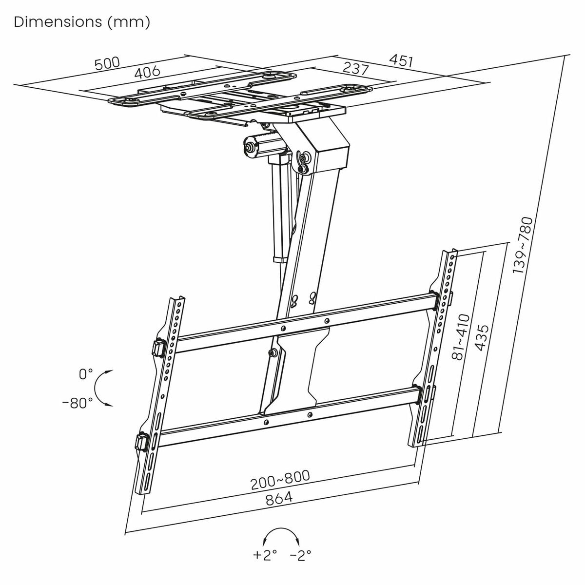 Afbeeldingen van Screen Table Support MacLean MC-110 T 86" 43"