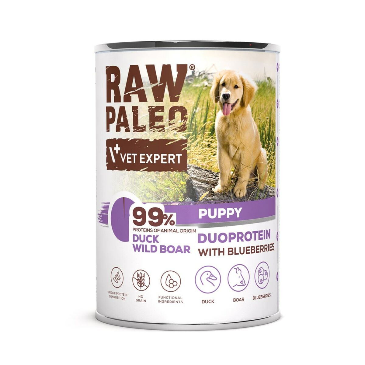 Υγρό φαγητό VETEXPERT RAW PALEO Duoprotein Duck & Boar Puppy 400 g