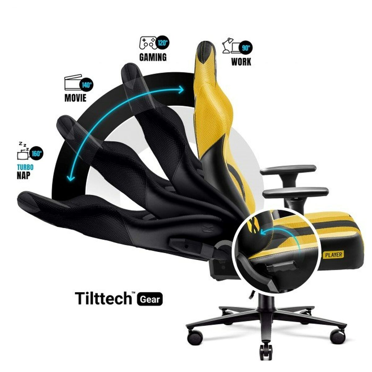 Afbeeldingen van Gaming Chair Diablo Chairs Diablo X-PLAYER 2.0. KING Yellow Black