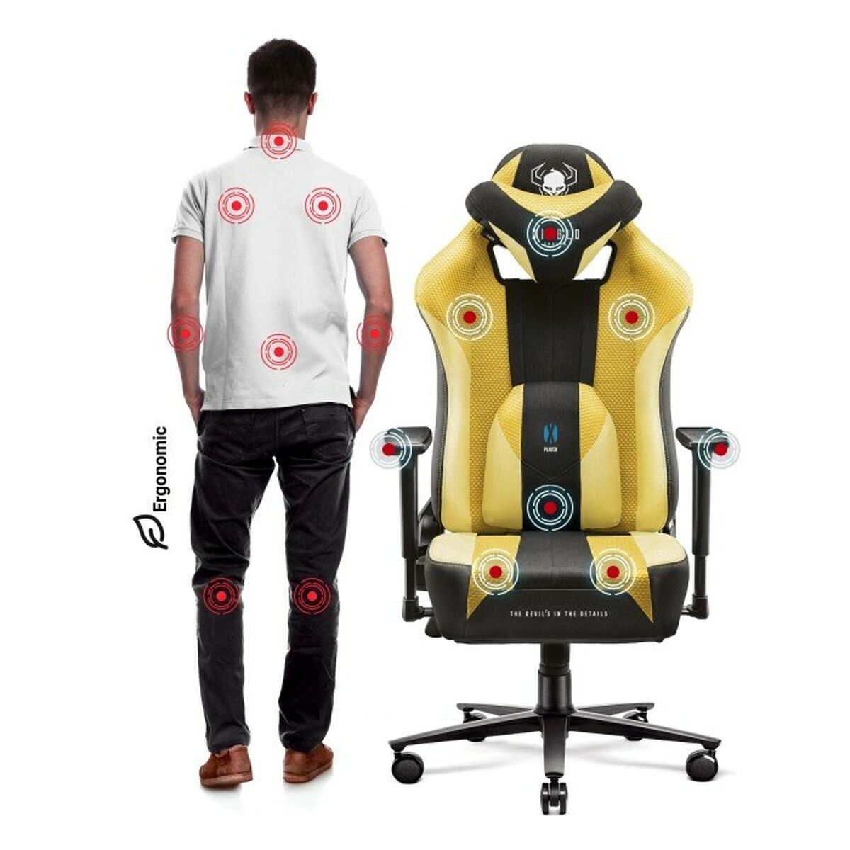 Afbeeldingen van Gaming Chair Diablo Chairs Diablo X-PLAYER 2.0. KING Yellow Black