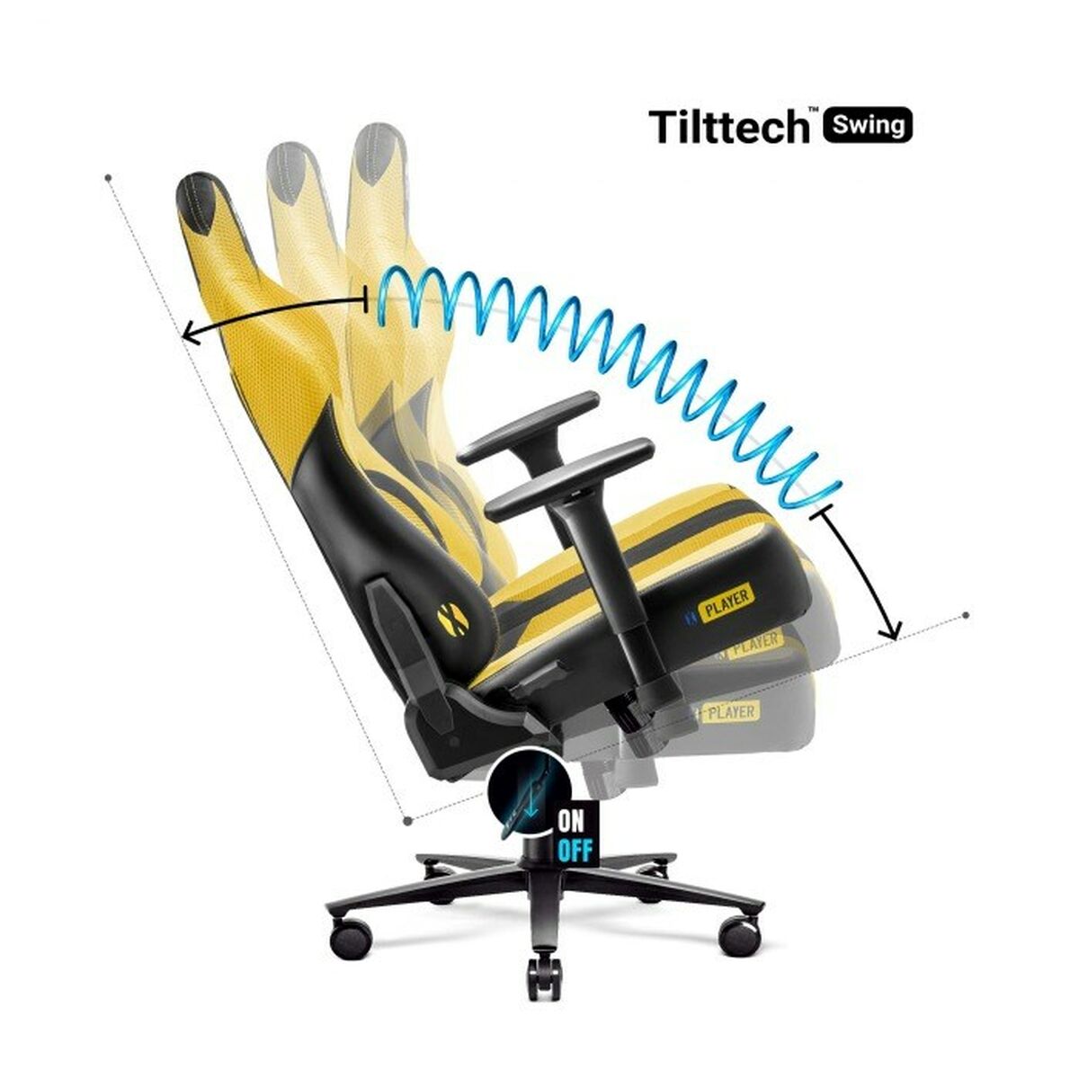 Afbeeldingen van Gaming Chair Diablo Chairs Diablo X-PLAYER 2.0. KING Yellow Black