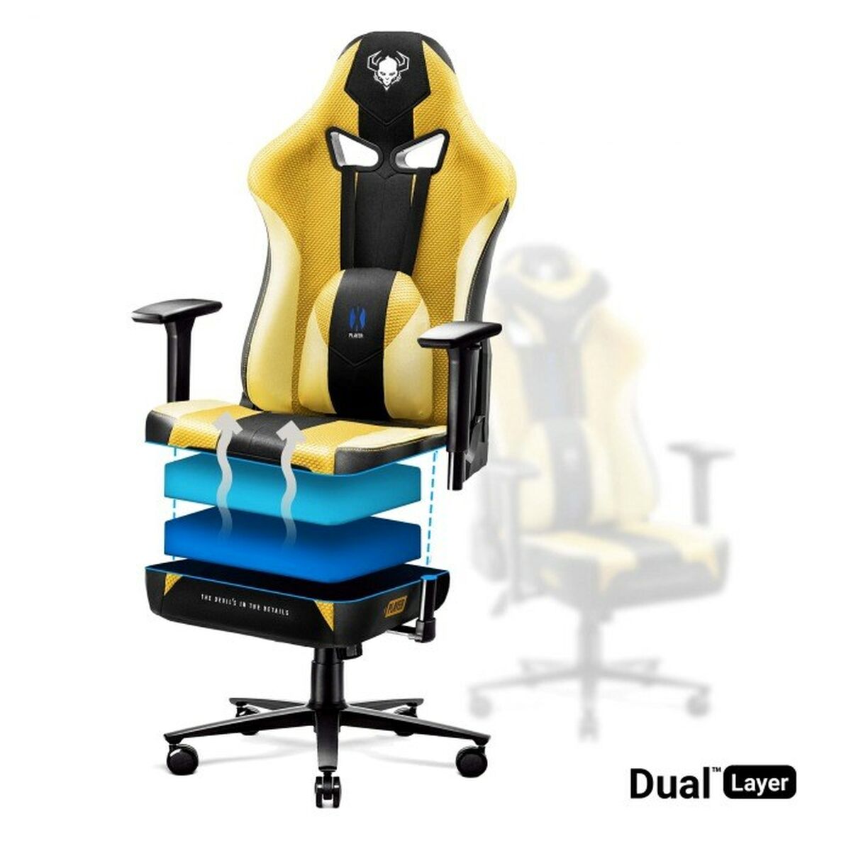 Afbeeldingen van Gaming Chair Diablo Chairs Diablo X-PLAYER 2.0. KING Yellow Black