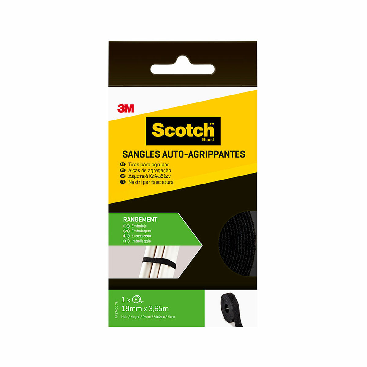Afbeeldingen van Cable holder Scotch Black 19 MM X 3,65 M