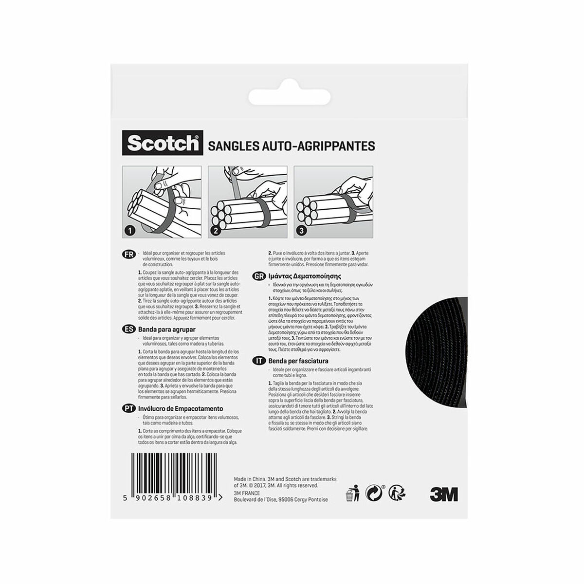 Afbeeldingen van Cable holder Scotch Black 38,1 MM X 9,1 M