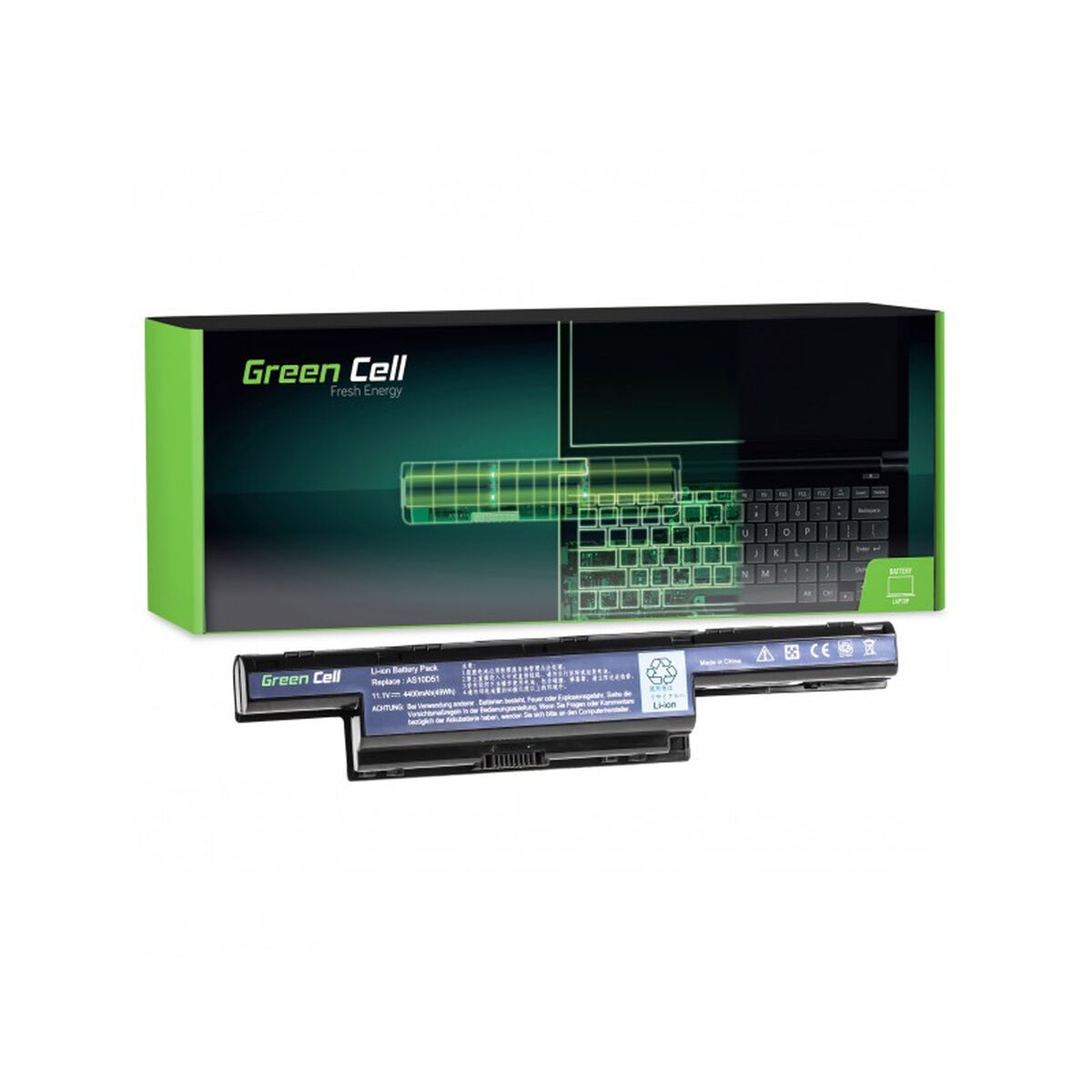 Batterie pour Ordinateur Portable Green Cell AC06 Noir 4400 mAh