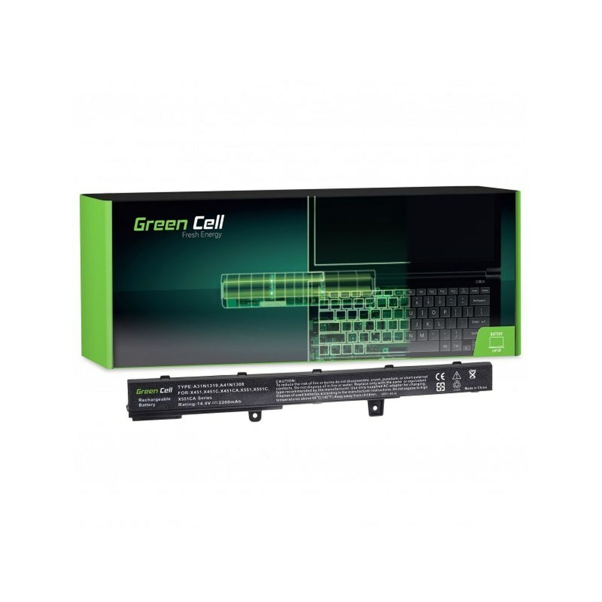 Batterie pour Ordinateur Portable Green Cell AS75 Noir 2200 mAh