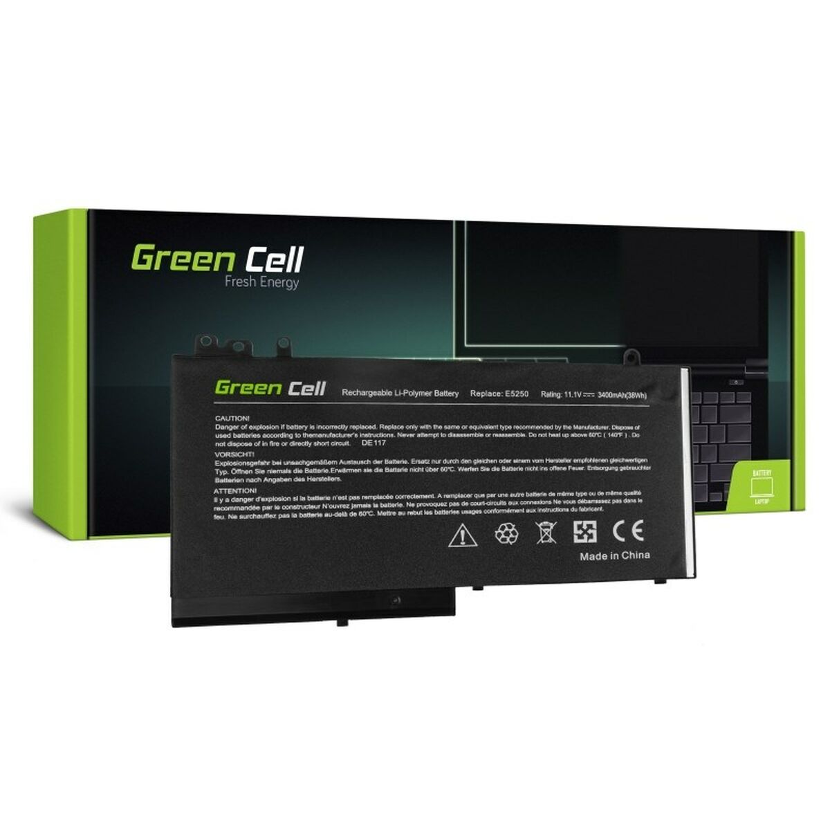 Batterie pour Ordinateur Portable Green Cell DE117 Noir 3400 mAh