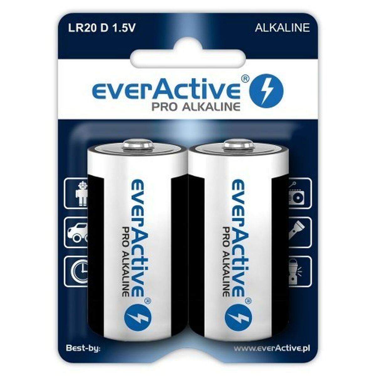 Batteries EverActive LR20 1,5 V (2 Unités)