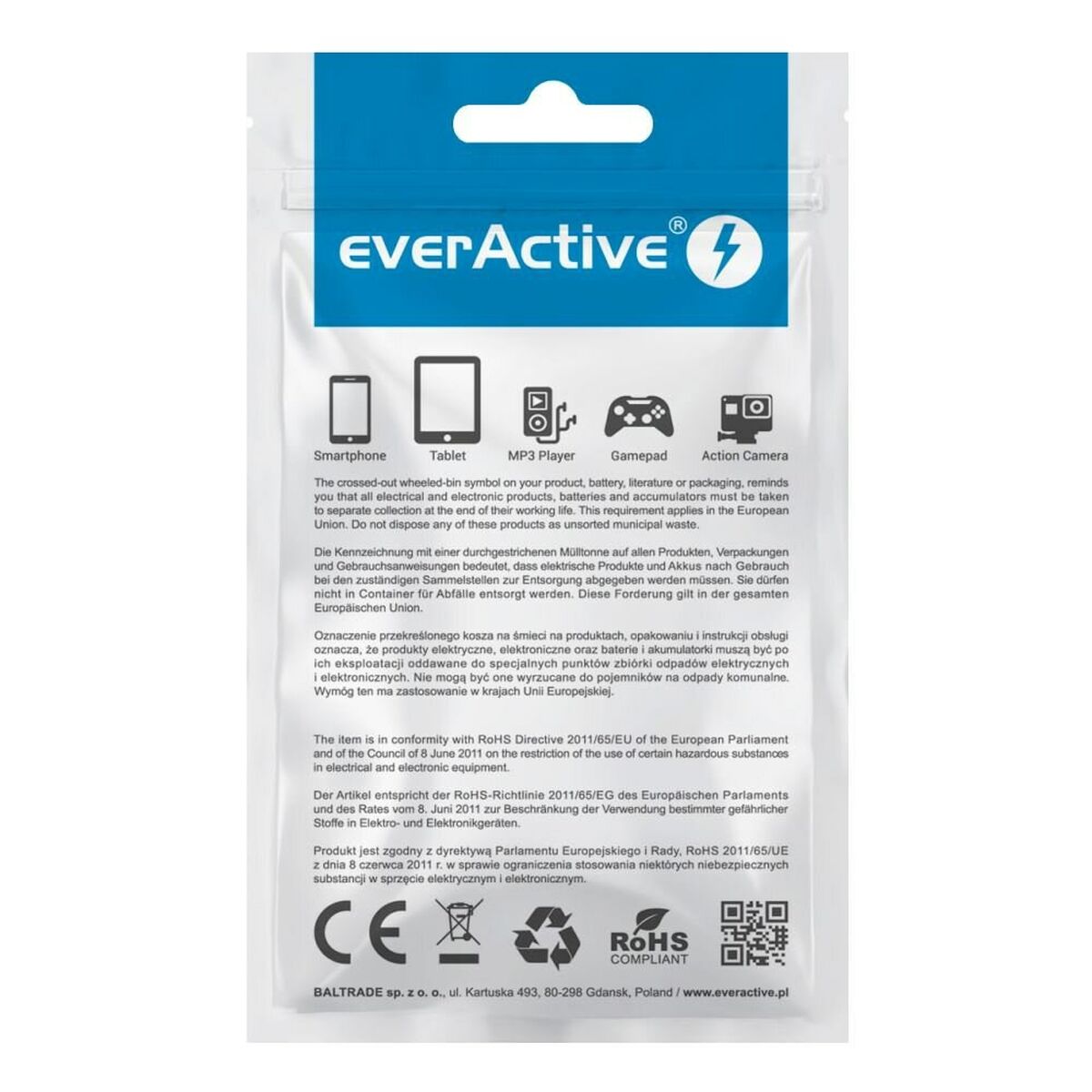 Image secondaire de Câble USB EverActive CBS-1CW Blanc 1 m