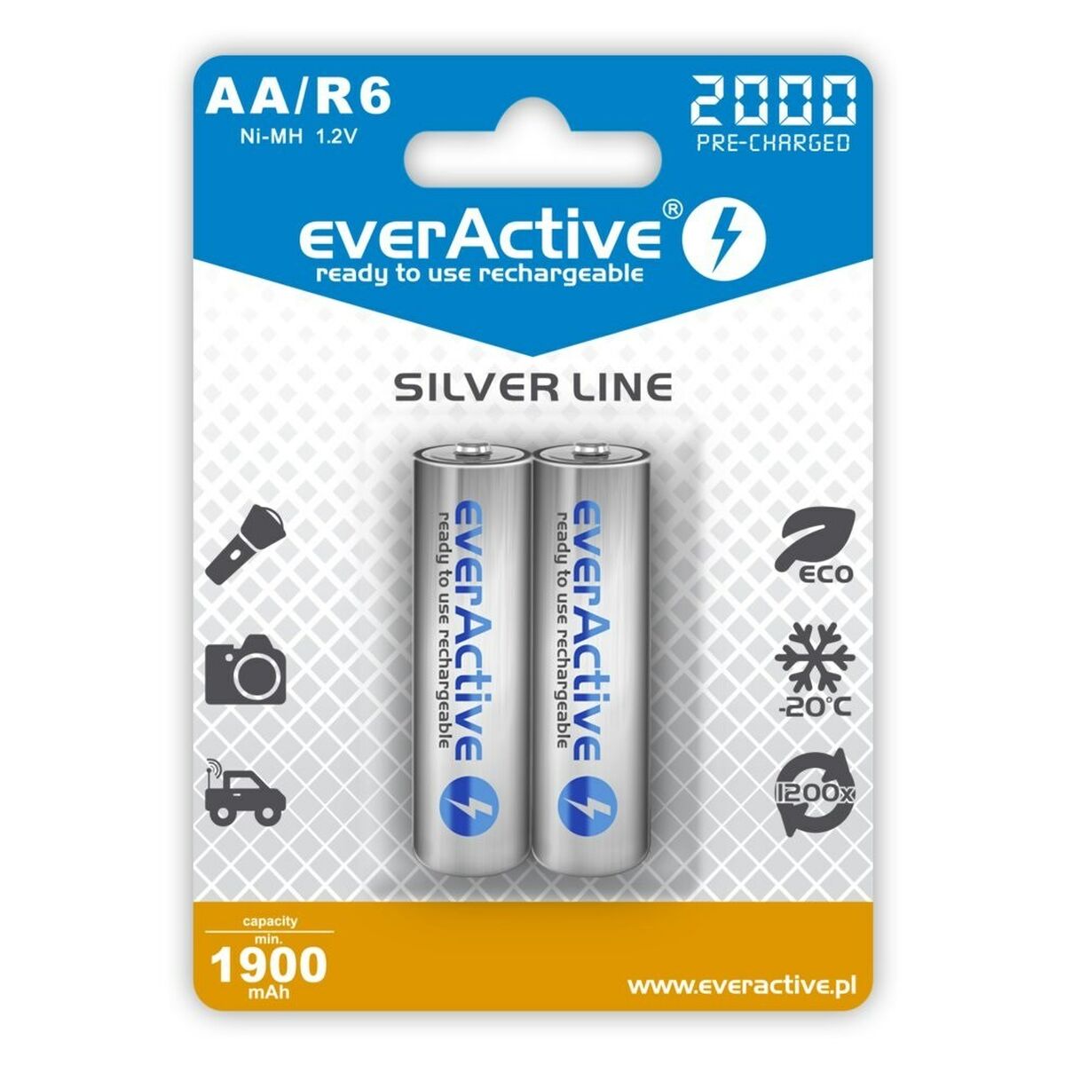 Piles Rechargeables EverActive EVHRL6-2000 2000 mAh 1,2 V