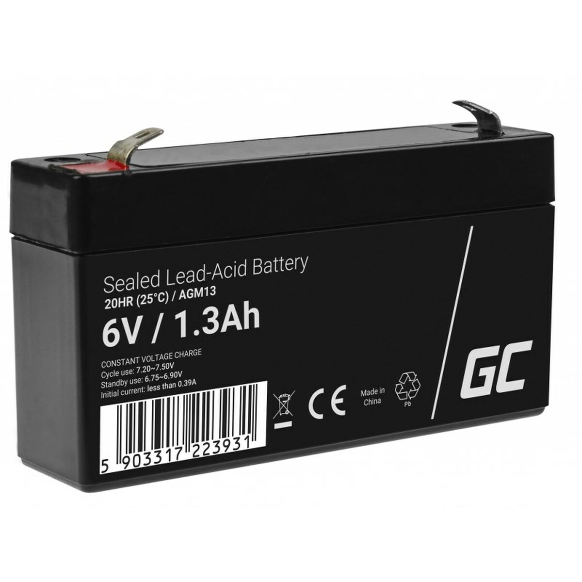 Batterie pour Système d'Alimentation Sans Interruption Green Cell AGM13 1,3 Ah 6 V