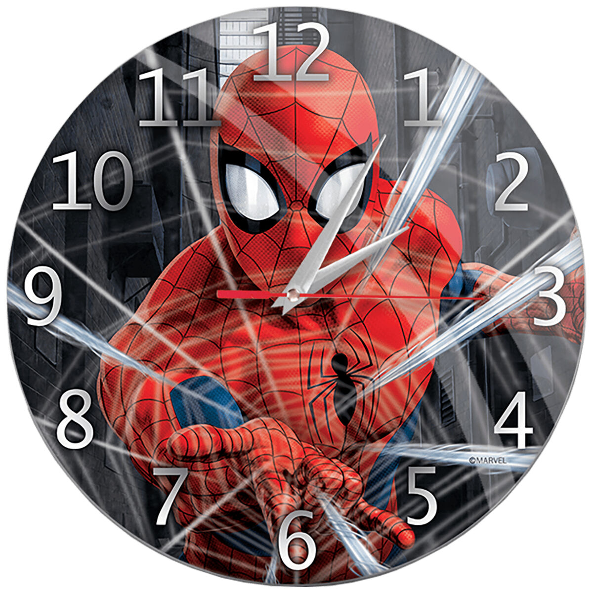 Horloge Murale Reloj de Pared Brillo Spiderman 001 Marvel Negro