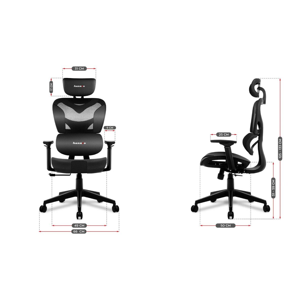 Afbeeldingen van Gaming Chair Huzaro Combat 8.0 Carbon Black