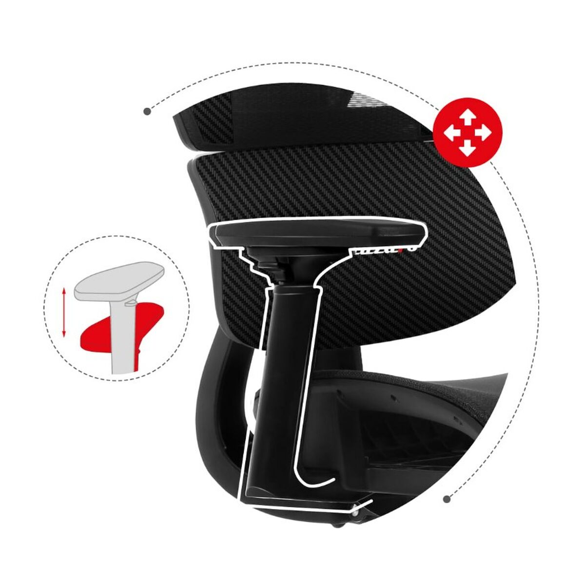 Afbeeldingen van Gaming Chair Huzaro Combat 8.0 Carbon Black