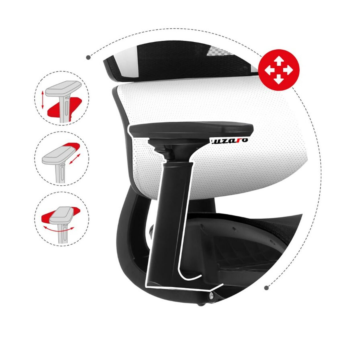 Afbeeldingen van Gaming Chair Huzaro HZ-Combat 8.0 White