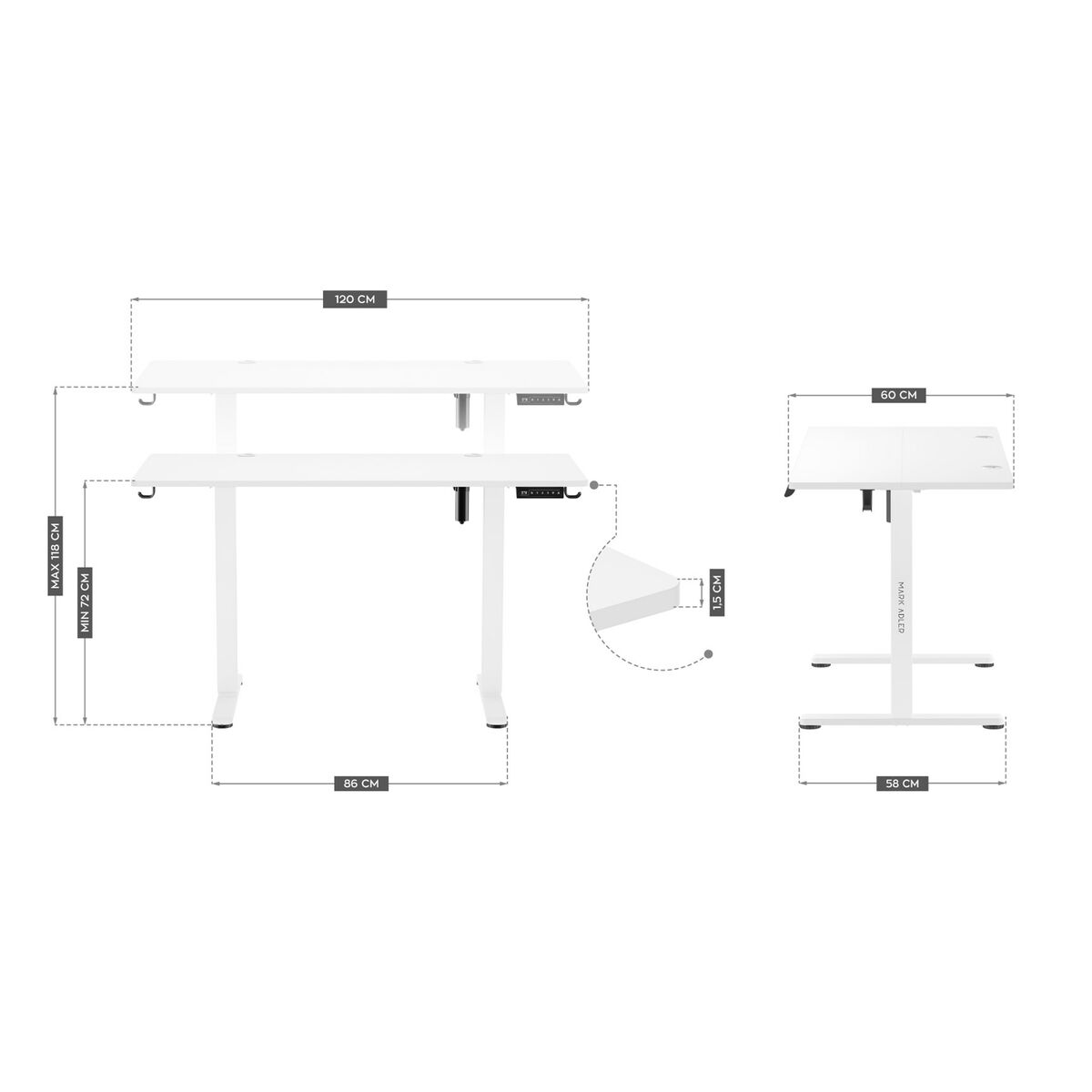 Afbeeldingen van Desk Gaming Mark Adler MA-Leader 7.0 White White