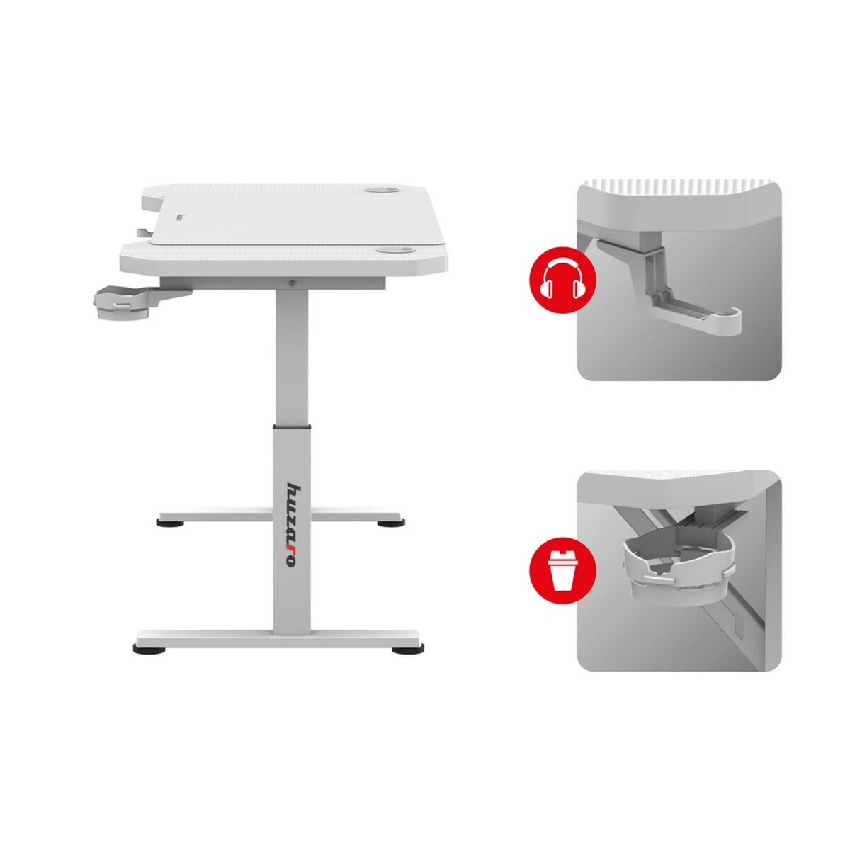 Afbeeldingen van Desk Gaming Huzaro HZ-Hero 2.6 White White