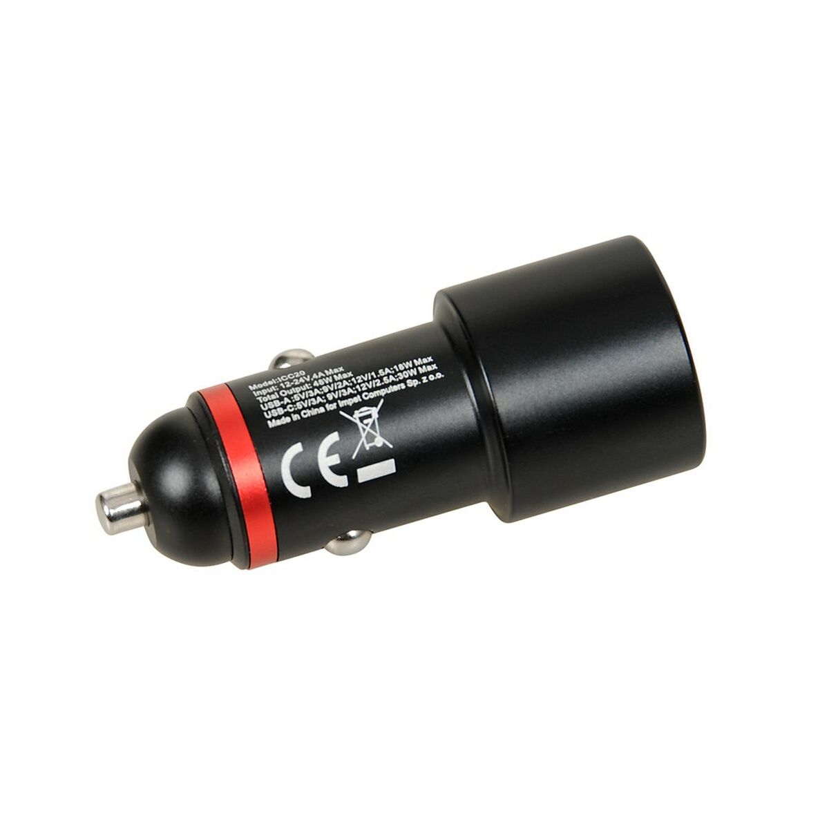 Afbeeldingen van Car Charger Ibox ICC20 Black 60 W