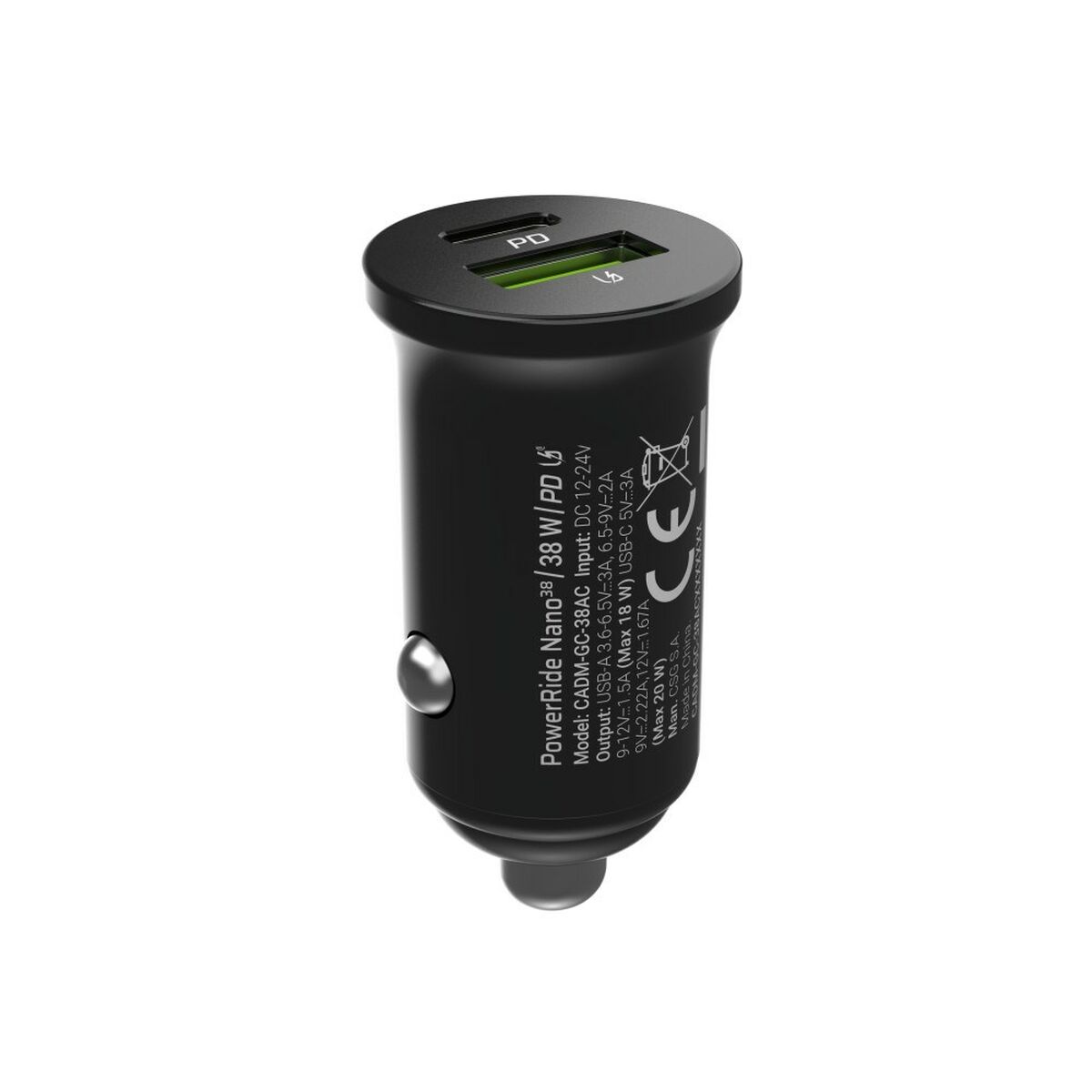Afbeeldingen van Car Charger Green Cell CADM-GC-38AC Black 38 W