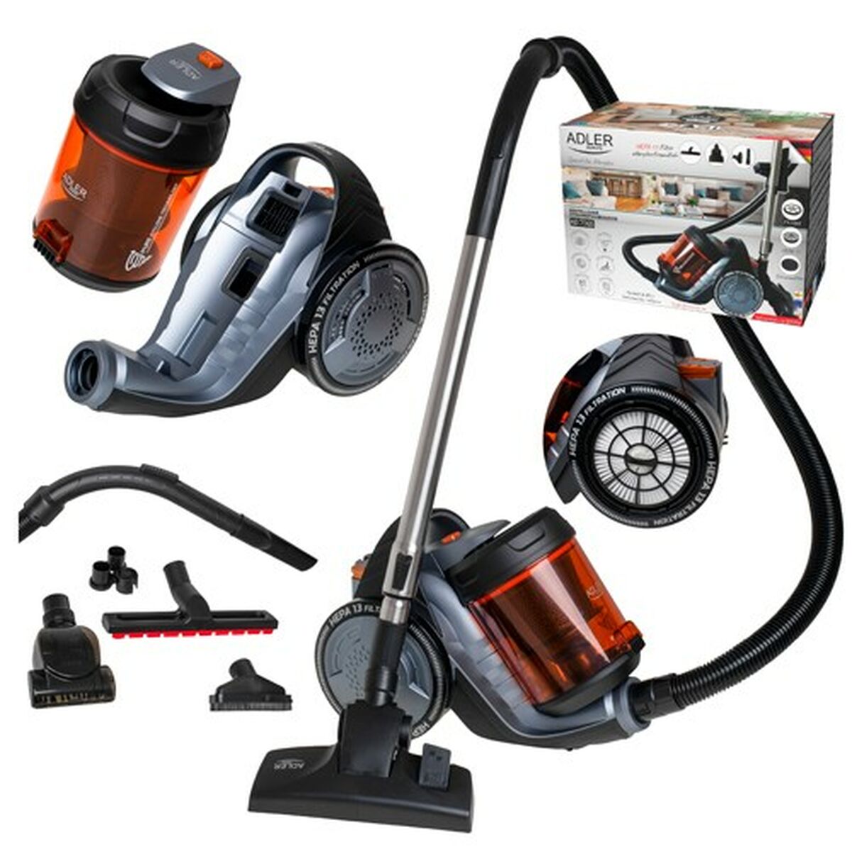 Aspirateur Adler AD 7065 Noir Orange 700 W 3000 W