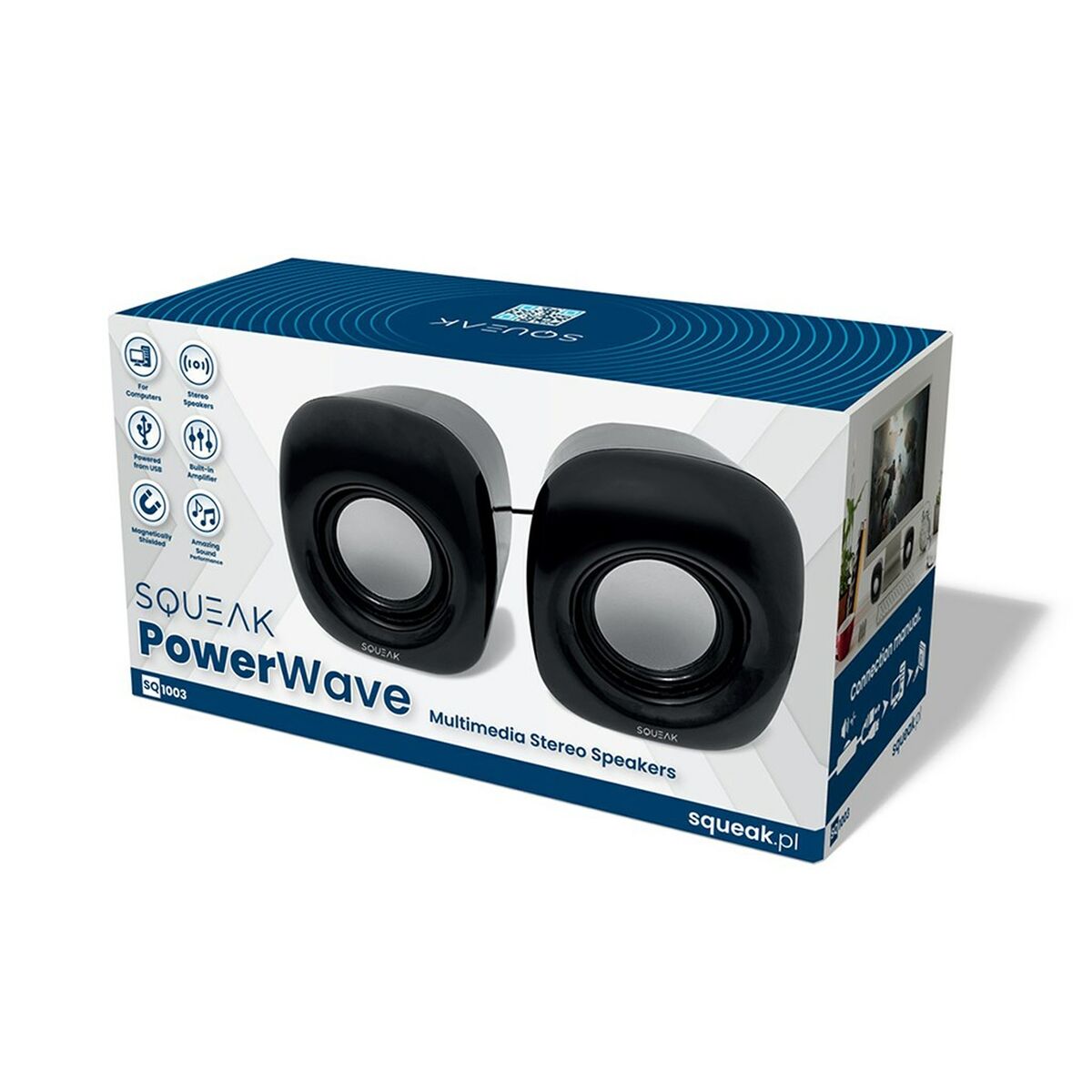Afbeeldingen van PC Speakers SQUEAK SQ1003 Black 8 W