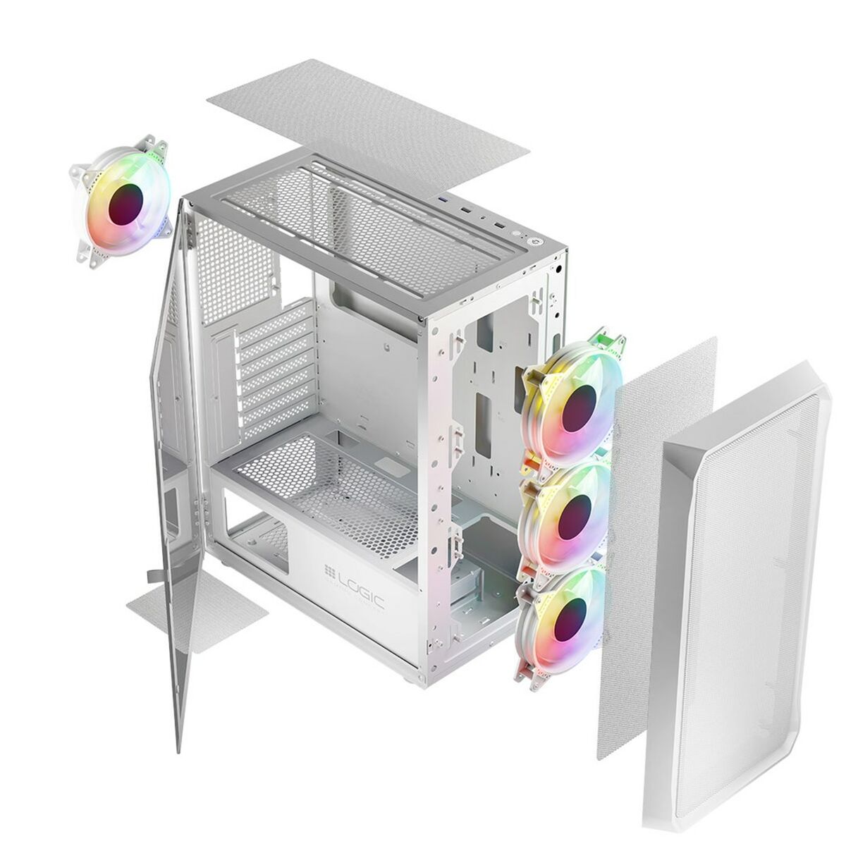Afbeeldingen van ATX Semi-tower Box Logic PORTOS ARGB White Black