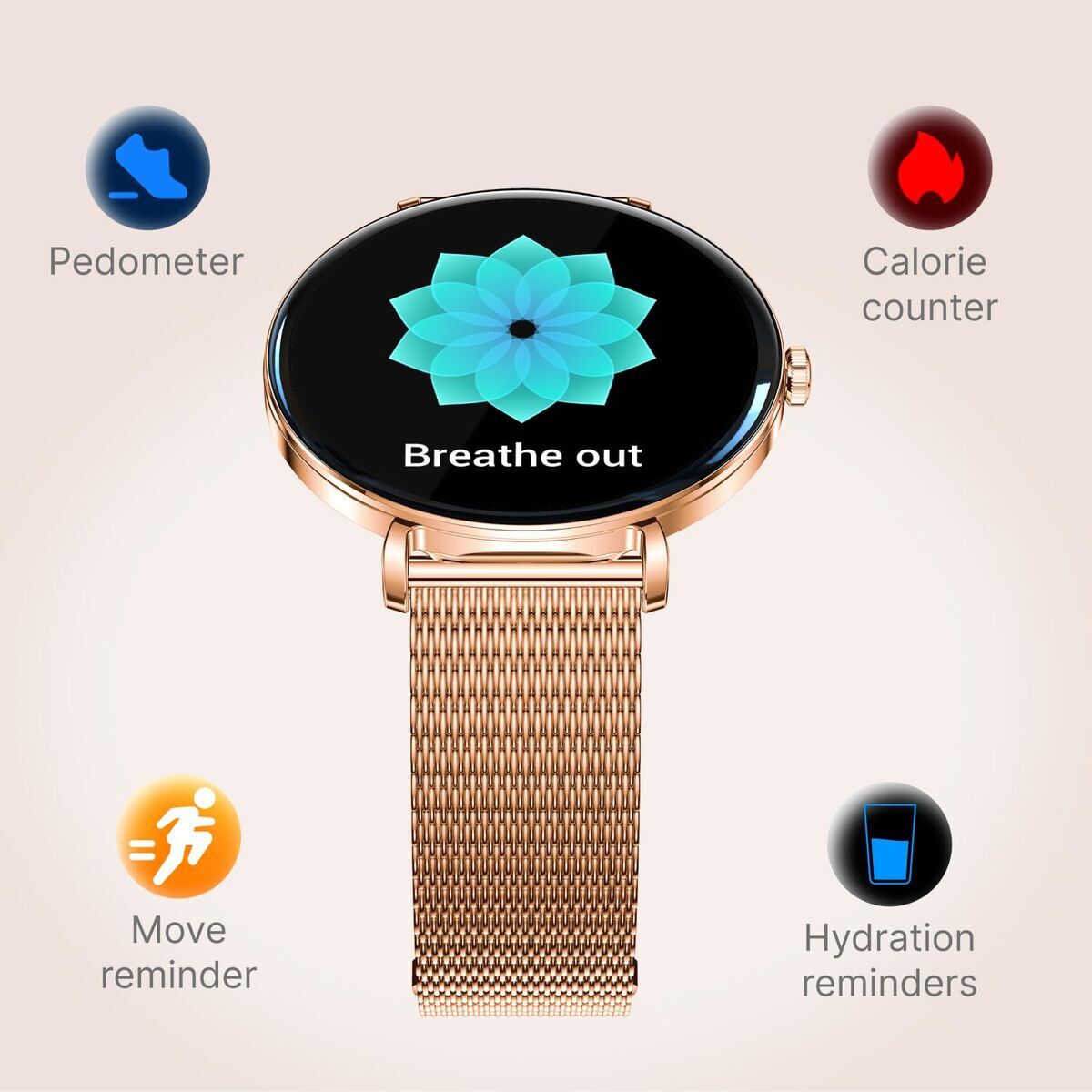 Bild von Smartwatch Forever GSM193533 Rose gold 1,43"