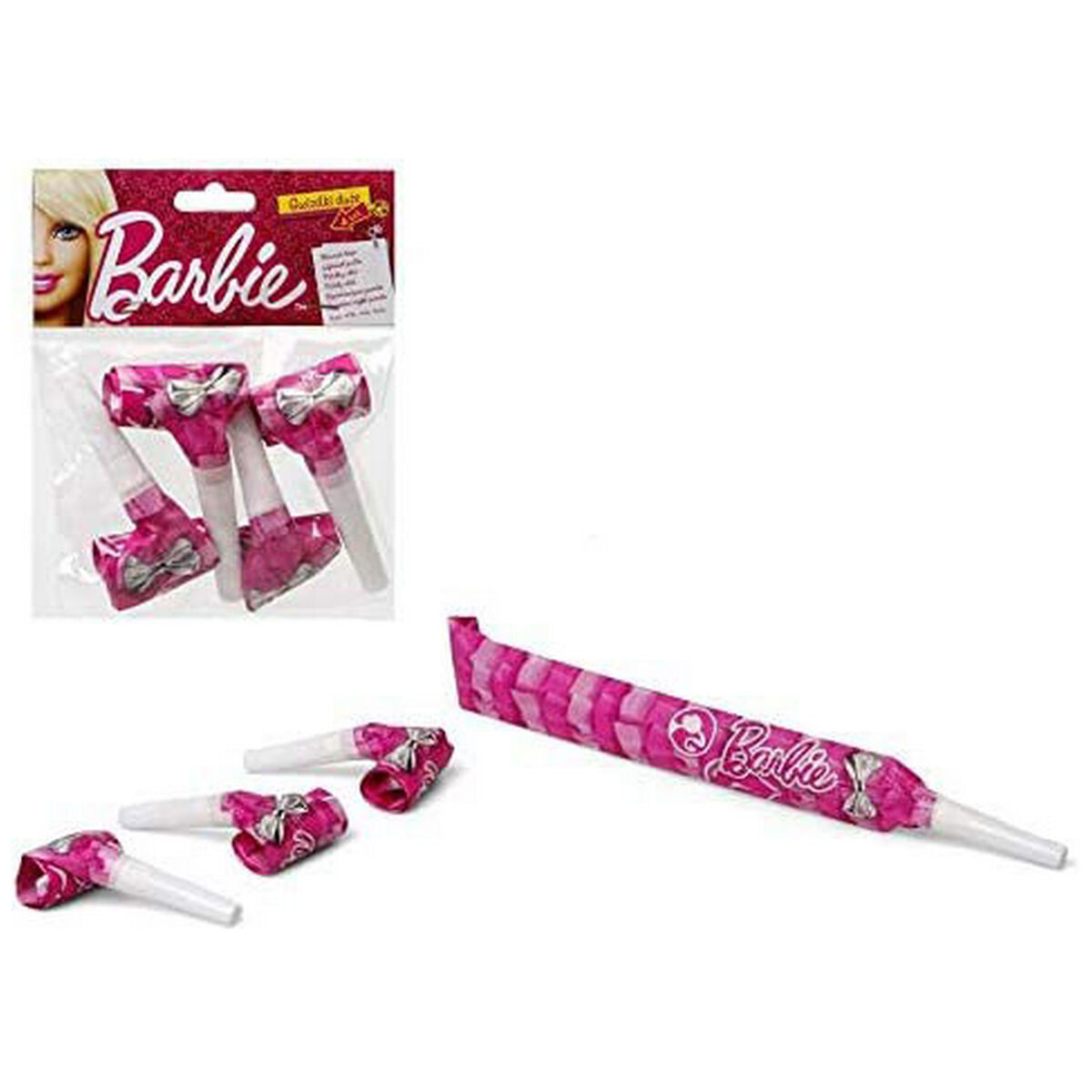 Set Artículos de Fiesta Barbie Silbato 4 Unidades