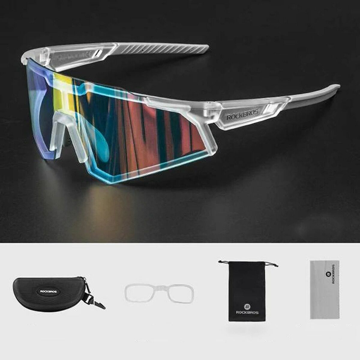 Image secondaire de Lunettes de cyclisme Rockbros 157248 Blanc Noir