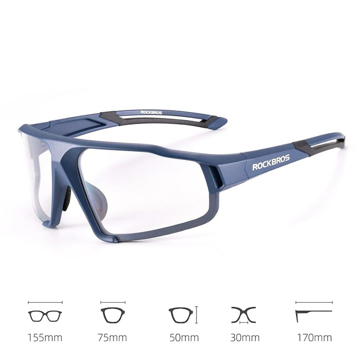 Image secondaire de Lunettes de cyclisme Rockbros 163750 Bleu Noir