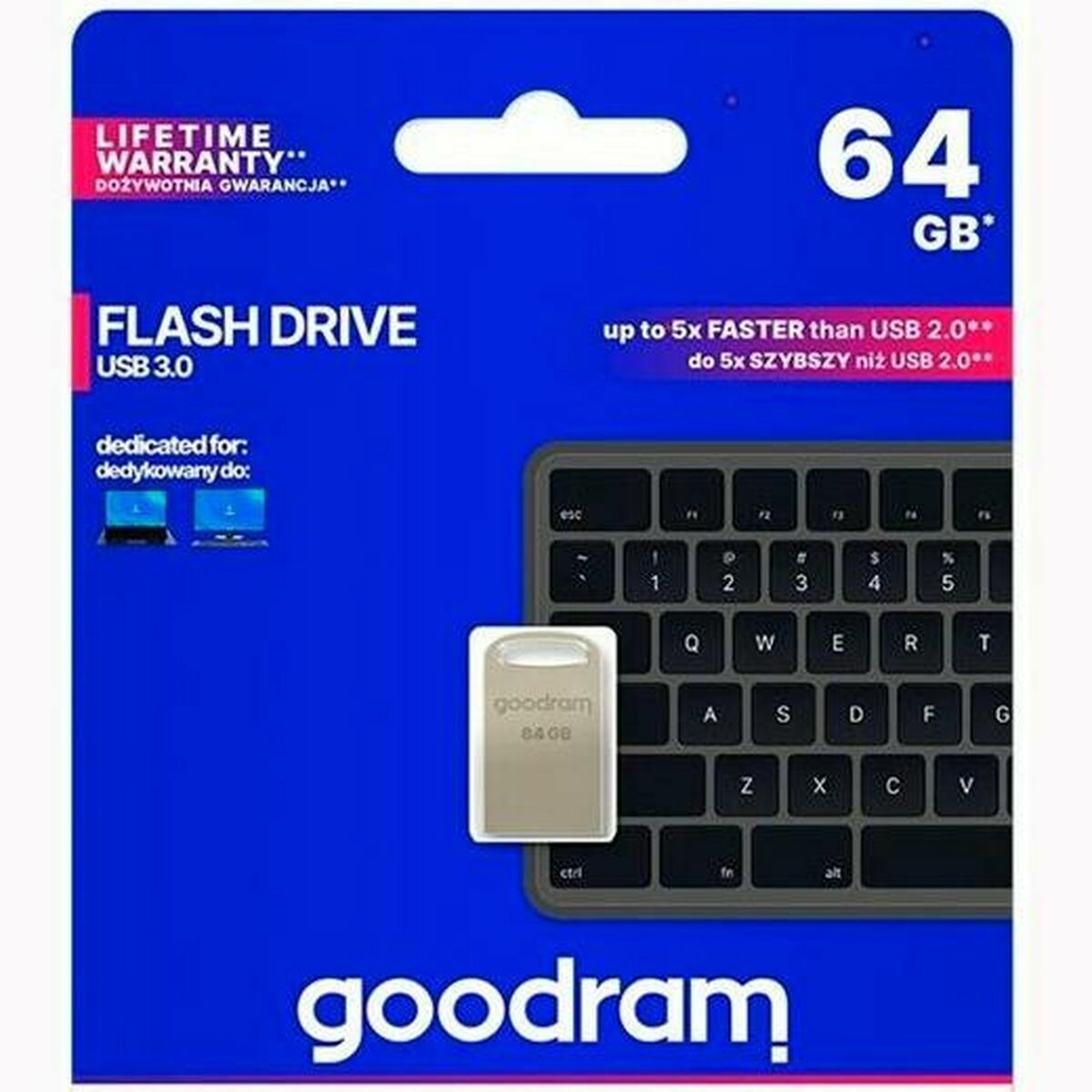 Obrazek USB stick GoodRam UPO3 Grey Silver 64 GB