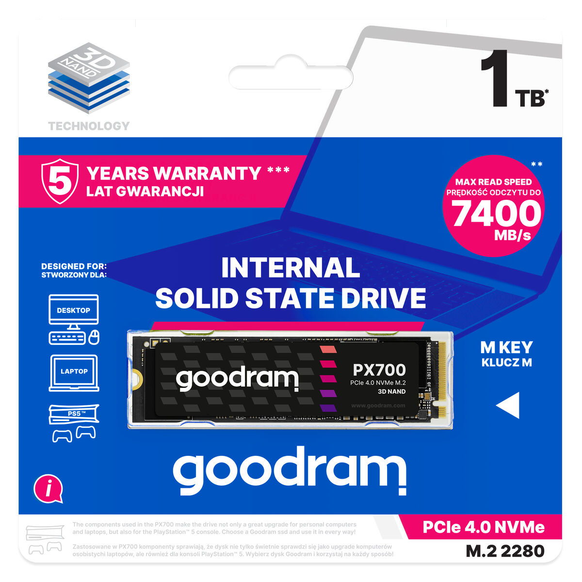 Harddisk GoodRam PX700  SSD 1 TB SSD