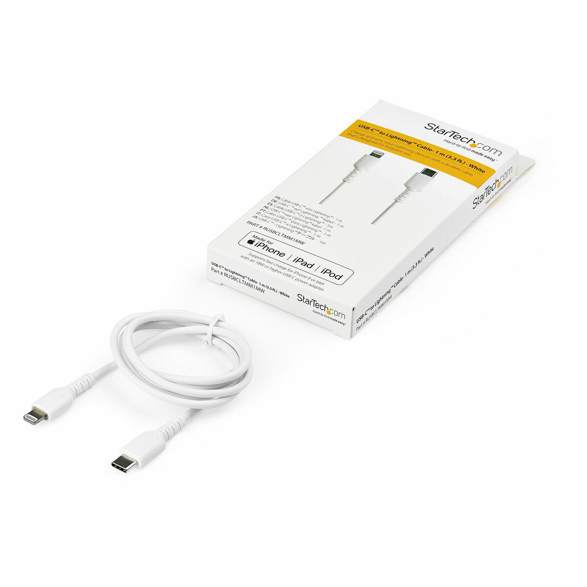 USB to Lightning Cable Startech RUSBCLTMM1MW         White